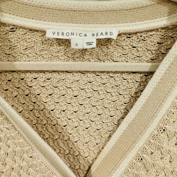 NWT Veronica Beard Kylean Cotton Knit Cardigan Sweater Top Cream White Sm 4 6 - Picture 8 of 10